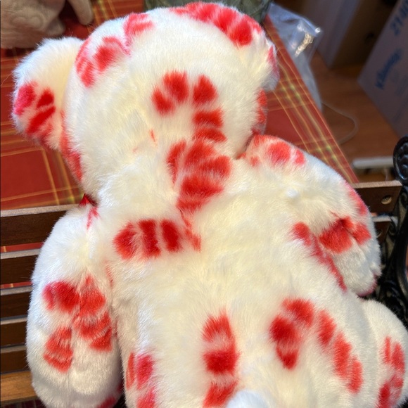 Vintage 2001 White Plush Teddy Bear with Red Canes Throughout Cozy Adorable π₯° - Picture 5 of 10